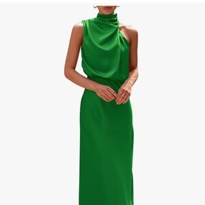 Chic One Shoulder Green Dress
